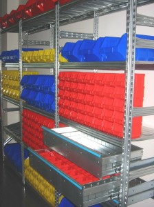 Small Parts Storage Shelving With Optional Drawers